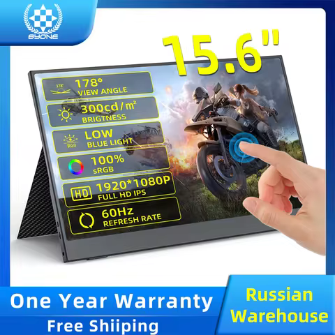 BYONE 14 15.6 Inch Portable Monitor IPS 1080P HDR Touchscreen for XBox PS4/ 5 Switch Loptop Phone Co