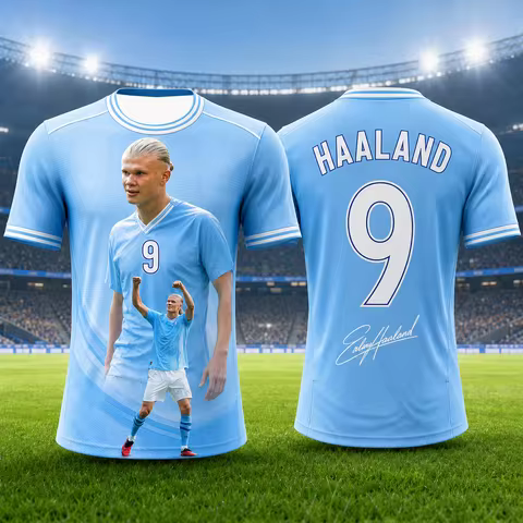 Haaland Commemorative 2026 Men Football Jersey Athletic Soccer Shirt for Fans Outdoor Practice Runni