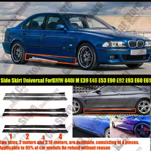 FOR BMW 840i M E39 E46 E53 E90 E92 E93 E60 E61 2M Car Side Skirt Extension Plate Lip Separator Bumpe