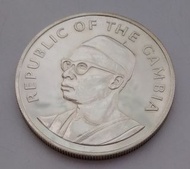 1975年岡比亞共和國10達拉西(Dalasis)精鑄紀念銀幣-英國鑄造@