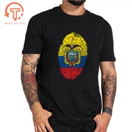 3D Ecuador Flag Fingerprint Men T shirt Round collar Fans Nostalgia Ecuador Flag Summer Style Fitnes