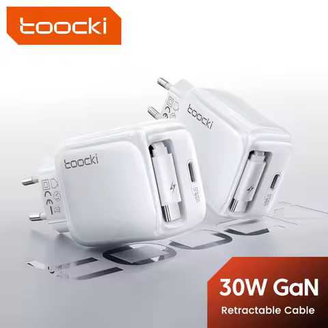 Toocki PD30W GaN Charger For iPhone 16 15 Samsung Fast Charger PD3.0 QC3.0 PPS Phone Charger Built i