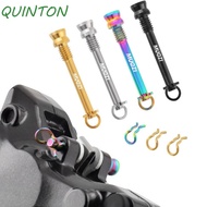 QUINTON Disc Brake Pad Bolts, with Fixing Clip Titanium Bicycle Disc Brakes Screws, Lightweight M4*2