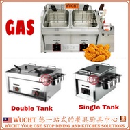 【WUCHT】 Stainless Steel Commercial Gas Deep Fryer Single Double Tank 6 liters 12 liters Gas Deep Fryer