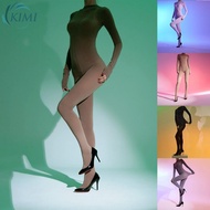 KIMI-Women Bodysuit Full Coverage Jumpsuit Open Crotch See Through Silk Stockings