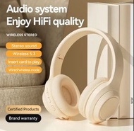 Headband Bluetooth Headset Solid Color Foldable Card Insertable Headphones Call Noise Cancellation W