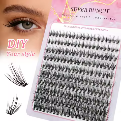 New Product Large Box With 10 Rows of 8-14mm Mixed Eyelash Clusters, Extended False Eyelashes, 20D C