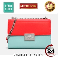 AUTHENTIC CNK STRUCTURED CROSSBODY (CORAL-BLUE) CNK198 (READY STOCK)