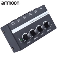 [ammoon]HA400 Ultra-compact 4 Channels Mini Audio Stereo Headphone Amplifier with Power Adapter