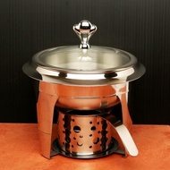 หม้อไฟสเตนเลสพร้อมขา และฝาปิดแก้ว #Twin Fish รหัส HP-2