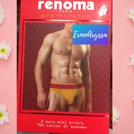 RENOMA PARIS PRO-STRETCH 3 EURO MINI BRIEF COTTON SPANDEX RANDOM COLOR FOR MEN