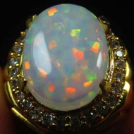 Men's White Opal Ausy Top Kembang Jarong High Quality Ring Stone