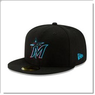 【ANGEL NEW ERA】NEW ERA MLB 邁阿密 馬林魚 59FIFTY 正式球員帽 通用 經典黑 棒球帽