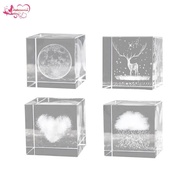 Abbraccia 3D Crystal Cube Crafts Weather Sign Cube for Office Valentine'S Day Decor