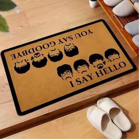 Indoor Doormat Front Mat You Say Goodbye and I Say Hello Absorbent Living Room Funny Mats Low Profil