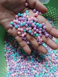Mote manik manik Bulat mutiara variasi warna ukuran 6 mili berat 10 gr