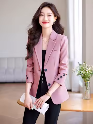 AIyssa-Green Long Sleeve Blazer for Women, Business Blazer, Fit Blazer, Autumn and Winter, New Fashi