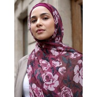 Eternal rose - printed plus crinkled chiffon
