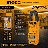 INGCO DCM2001 Digital AC Clamp Meter | 200A AC Current Measurement, AC/DC Voltage, Resistance, LCD S