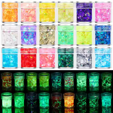 24 Color Cosmetic Grade Body Art Bulk Chunky Glitter Powder and Glitter gel For Hair Nail Body Make 
