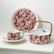 GARDEN Series BUTTERFLY Red Iris Ceramic Fruit Basket Decorative Fruit Plate Coffee Cup Saucer Flat 