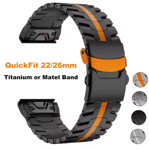 QuickFit 26mm Titanium Strap For Garmin Fenix 8 51mm 7 7X 6 6X Pro Stainless Steel 22mm Band For Gar