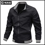 VUUG Jacket For Men Slim Fit Men S Zip Casual Jacket Solid Bomber Jacket