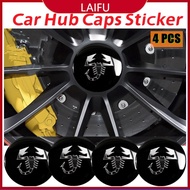 LAIFU 4Pcs 56mm Abarth Auto Emblem Logo Wheel Center Hub Cover Sticker