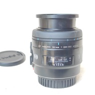 เลนส์ออโต้ Minolta AF Macro 50mm F2.8 AF Macro 1:1 lens Full/Limit 
Mount A พร้อมฝาหน้า-ท้าย 55 มม.