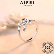 AIFEI JEWELRY Ring Women For Leaves Sterling Adjustable Accessories Perempuan Cincin 925 Original Korean 純銀戒指 Fashion Perak Silver R8