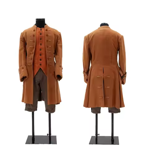 1740 Man's Orange Suit Medieval Tudor Period Outfit Colonial Highland Suit Renaissance Royal Noble U