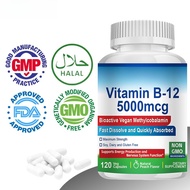 Vitamin B12 5000 mcg Vegan Methylcobalamin Energy Production