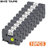 10PCS 9mm 0.35 Laminated White Tape Compatible for Brother Label Maker Tape TZe-221 TZ-221 TZ221 TZe