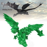 Crystal 3D Printed Crystal Dragon with Wings Rotatable 3D Articulated Dragon Toys Movable Jointed Dr
