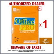 OFFICE PRO Bond 20 Bond Paper Papers A4 8.25x11.75in 70gsm Sub. 20 OFFICEPRO YELLOW Label - 1 R
