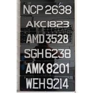 2D NOMBOR PLATE KERETA TULISAN TANAM PUTIH