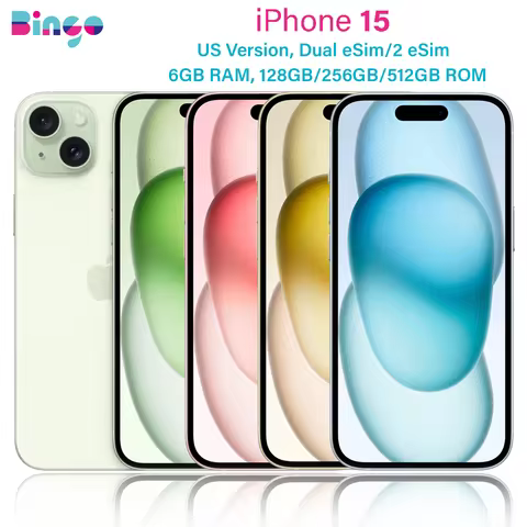 iPhone 15 A2846 128GB 256/512GB 6GB RAM 6.1" Genuine Super Retina XDR OLED Face ID A16 Bionic Dual e
