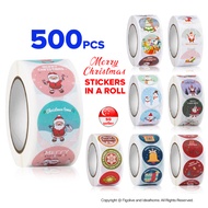[SG READY STOCKS] 500pcs Christmas Sticker Rolls  for Christmas Gift / Goodie Bags
