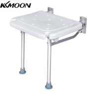 KKmoon ม้านั่งอาบน้ำพับได้ที่นั่งอาบน้ำแบบพับได้ติดผนังเก้าอี้ห้องน้ำแบบสกรูสำหรับผู้สูงอายุผู้พิการ