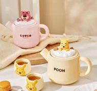 茶杯套裝 茶壺 情侶杯 情侶套裝 Office水杯 燙金米奇 送禮自用 迪士尼 Winnie the Pooh poohpooh 小熊維尼 維尼熊 熊抱叔 草莓熊 士多啤梨熊 陶瓷杯 可愛 得意 馬克