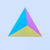 CMY Cubes The Ignis (50mm) - Cyan, Magenta & Yellow Polyhedron - Subtractive Color Mixing Optical Te