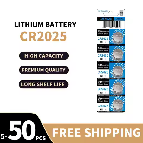 CR2025 3V Lithium Coin Cell Battery – Watch, Key Fob, Remote,Calculator,Toys – CR2025, DL2025, BR202