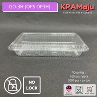 [100pcs] GO-3H (OPS OP3H) - Bakery Disposable Plastic Clear, Bekas Kuih Plastik, Plastic Tray Benxon