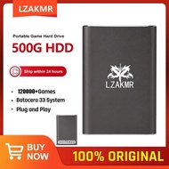 LZAKMR แผ่นฮาร์ดไดรฟ์เกมพกพาใหม่500G 120000 + เกม Batocera 33ปลั๊กแอนด์เพลย์ระบบสำหรับ PS1 /Ps/ss/dc