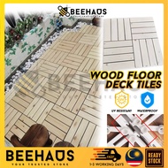 BEEHAUS Grey Wooden Floor Wood Floor Decking Garden Decoration Flooring Wood Carpet Balcony Outdoor 