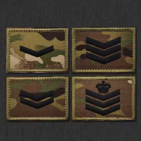 MC Background Rank Black And Tan Design Military Embroidery Patch Insignia