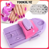 YOOKIILYE Manual Nail Art Printing Machine with 6pcs Metal Stamping Plates Manicure Nail Color Draw 