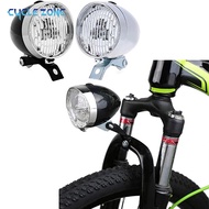 ชุดไฟหน้ารถจักรยานไฟขี่กลางคืนจักรยานพลาสติก ABS 3ไฟหน้า LED พร้อมที่ยึดแบบจักรยานย้อนยุคน้ำหนักเบา (ไม่รวมแบตเตอรี่)