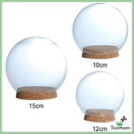 [ Decorative Clear Dome/Tabletop Centerpiece Cloche Bell Display Case with Wooden Base
