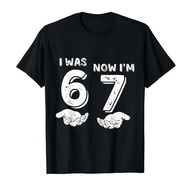 Meme 6 7 Lucu, dah 6 Sekarang saya 7, 7 Tahun Hari Lahir 6 7 Baju-T Untuk Lelaki Wanita Baju-T Kapas